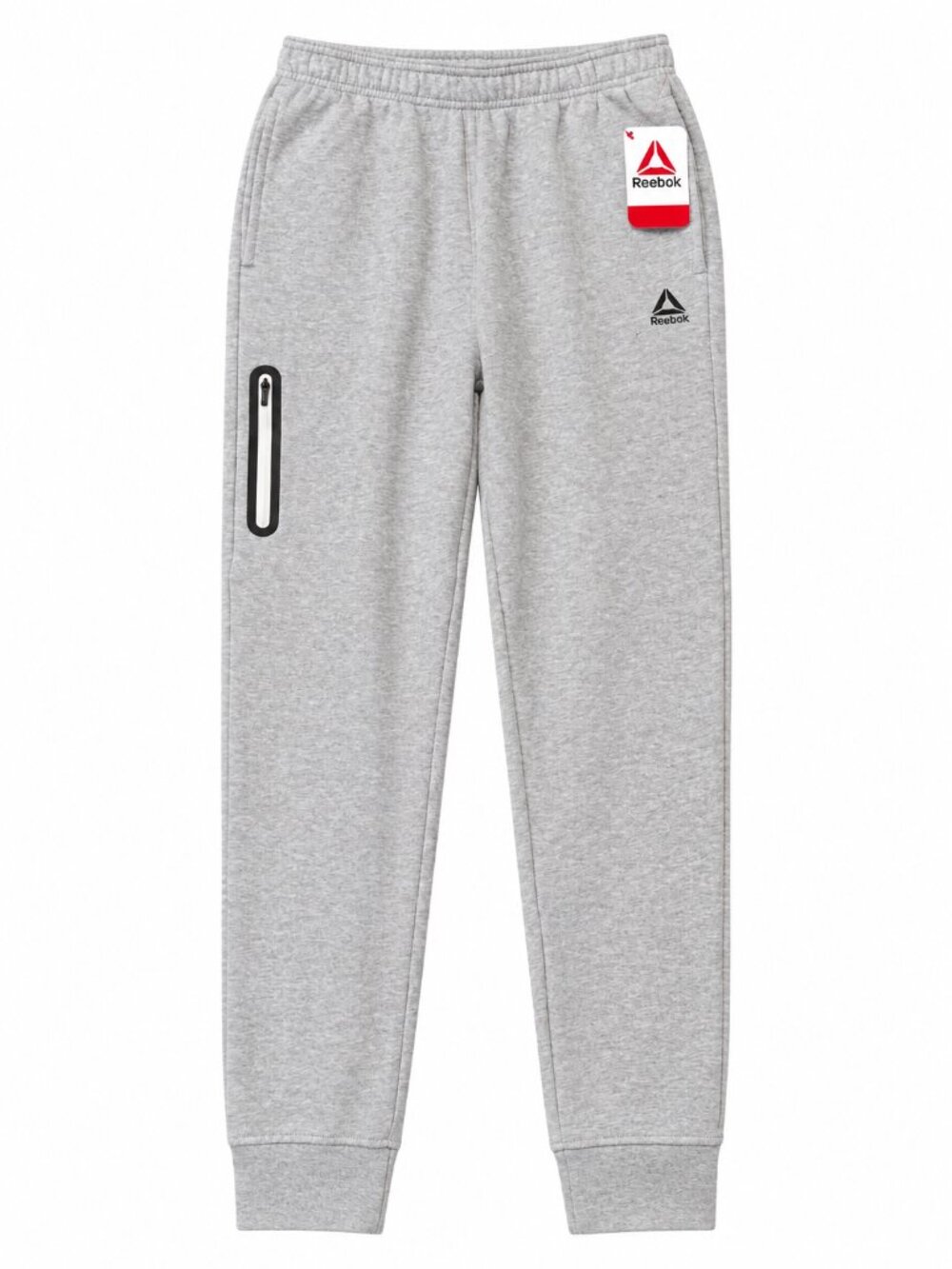 Reebok Boys Gray Slim Fit Jogger Sweatpants NWT Zip Pocket (XL 14/16)